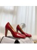 Bottega Veneta Bloc Pumps In Red Laville Leather