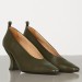 Bottega Veneta Almond Toe Pumps In Khaki Nappa Leather