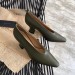 Bottega Veneta Almond Toe Pumps In Khaki Nappa Leather