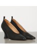 Bottega Veneta Almond Toe Pumps In Black Nappa Leather