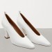 Bottega Veneta Almond Toe Pumps In White Nappa Leather