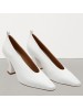 Bottega Veneta Almond Toe Pumps In White Nappa Leather