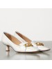 Bottega Veneta BV Madame Pumps In White Leather