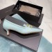 Bottega Veneta BV Madame Pumps In Blue Embossed Lizard