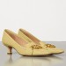 Bottega Veneta BV Madame Pumps In Yellow Embossed Lizard