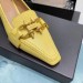 Bottega Veneta BV Madame Pumps In Yellow Embossed Lizard