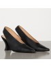 Bottega Veneta Almond Slingback Pumps In Black Nappa Leather