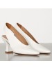 Bottega Veneta Almond Slingback Pumps In White Nappa Leather