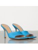 Bottega Veneta Square Toe Mules In Blue Nappa Leather