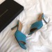 Bottega Veneta Square Toe Mules In Blue Nappa Leather