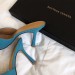 Bottega Veneta Square Toe Mules In Blue Nappa Leather