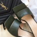 Bottega Veneta Square Toe Mules In Khaki Nappa Leather