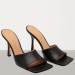 Bottega Veneta Square Toe Mules In Black Nappa Leather