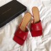 Bottega Veneta Square Toe Mules In Red Nappa Leather
