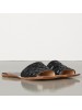 Bottega Veneta Intrecciato Slides In Black Nappa Leather