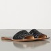 Bottega Veneta Intrecciato Slides In Black Nappa Leather