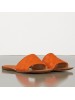 Bottega Veneta Intrecciato Slides In Orange Nappa Leather