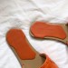 Bottega Veneta Intrecciato Slides In Orange Nappa Leather