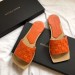 Bottega Veneta Intrecciato Slides In Orange Nappa Leather
