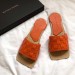 Bottega Veneta Intrecciato Slides In Orange Nappa Leather