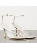 Bottega Veneta Ankle-strap Stretch Sandals In White Nappa Leather