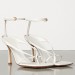 Bottega Veneta Ankle-strap Stretch Sandals In White Nappa Leather