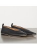 Bottega Veneta Almond Flats In Black Nappa Leather