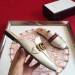 Gucci White Leather Slippers With Signature Web