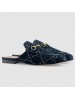 Gucci Princetown Slippers In Blue GG Velvet