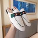Gucci Princetown Canvas Slippers With Green Leather Trim