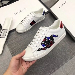 Gucci White Women Ace Embroidered Kingsnake Sneaker