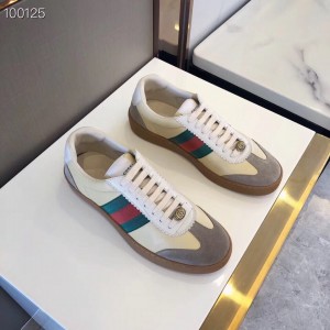 Gucci Butter Leather Women G74 Sneaker With Web