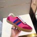 Gucci Women G74 Nylon Sneaker With Web