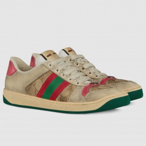 Gucci Women's Beige Screener GG Sneakers