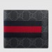 Gucci Black Web GG Supreme Bi-fold Wallet