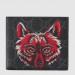 Gucci Black Wolf Print GG Supreme Bi-fold Wallet