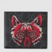 Gucci Black Wolf Print GG Supreme Bi-fold Wallet