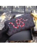 Gucci Zip Around Wallet In Black Kingsnake Print GG Supreme