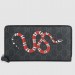 Gucci Zip Around Wallet In Black Kingsnake Print GG Supreme