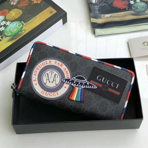 Gucci Night Courrier GG Supreme Zip Around Wallet