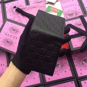 Gucci Black Signature Leather Bi-fold Wallet