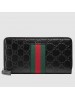 Gucci Black Signature Web Zip Around Wallet