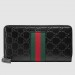 Gucci Black Signature Web Zip Around Wallet