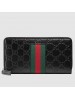 Gucci Black Signature Web Zip Around Wallet