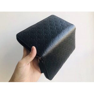 Gucci Black Signature Leather Zippy Organizer Wallet