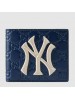 Gucci Blue Signature Bi-fold Wallet With New York Yankees Patch