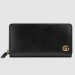 Gucci GG Marmont Zip Around Wallet In Black Leather