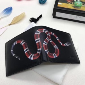 kingsnake print leather wallet