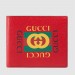 Gucci Red Print Leather Bi-fold Wallet