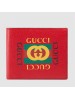 Gucci Red Print Leather Bi-fold Wallet